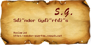 Sándor Gyárfás névjegykártya