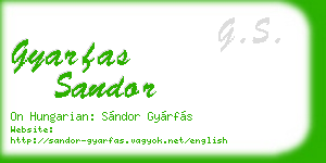 gyarfas sandor business card